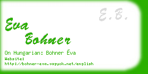 eva bohner business card